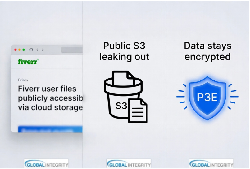 Fiverr cloud data exposure fixed with P3E encryption