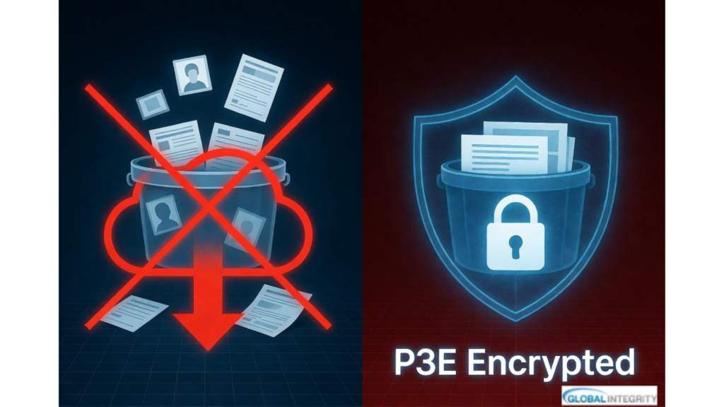 Cloud data exposure protected by P3E client-side encryption